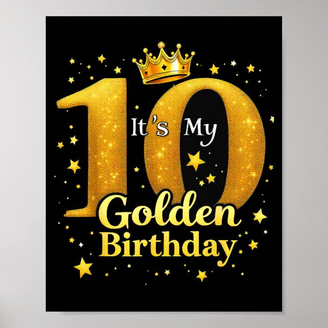 Affiche C'est mon 10ème anniversaire d'or 10 ans Anniversa (Devant)