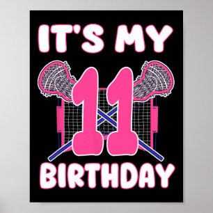 Affiche C'est mon 11e anniversaire Lacrosse Theme Party 11