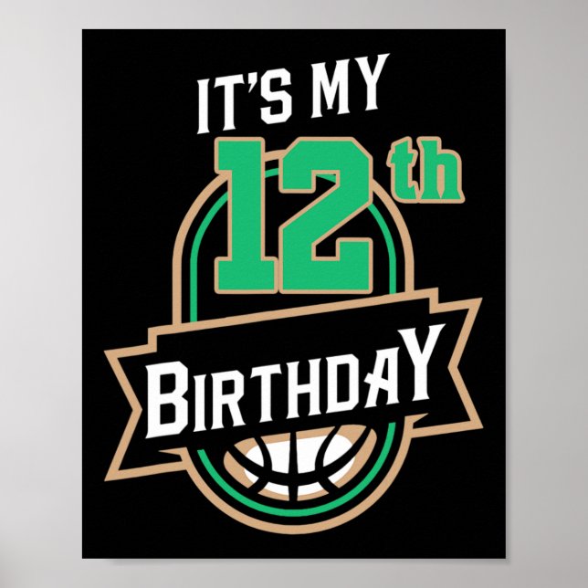 Affiche C'est mon 12e anniversaire Bysketbyll Theme (Devant)