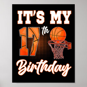 Affiche C'est mon 17e anniversaire Thème de soirée squelet