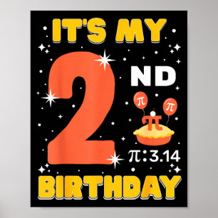 Affiche C'est mon 2ème anniversaire Pi Day Math 2 ans Enfa
