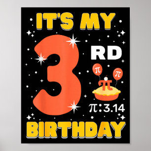 Affiche C'est mon 3e anniversaire Pi Day Math 3 ans Enfant