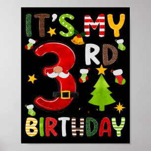 Affiche C'est mon 3ème anniversaire Garçons 3 ans Enfants