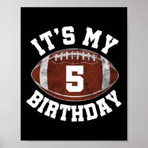 Affiche C'est mon 5ème anniversaire garçon de 5 ans joueur