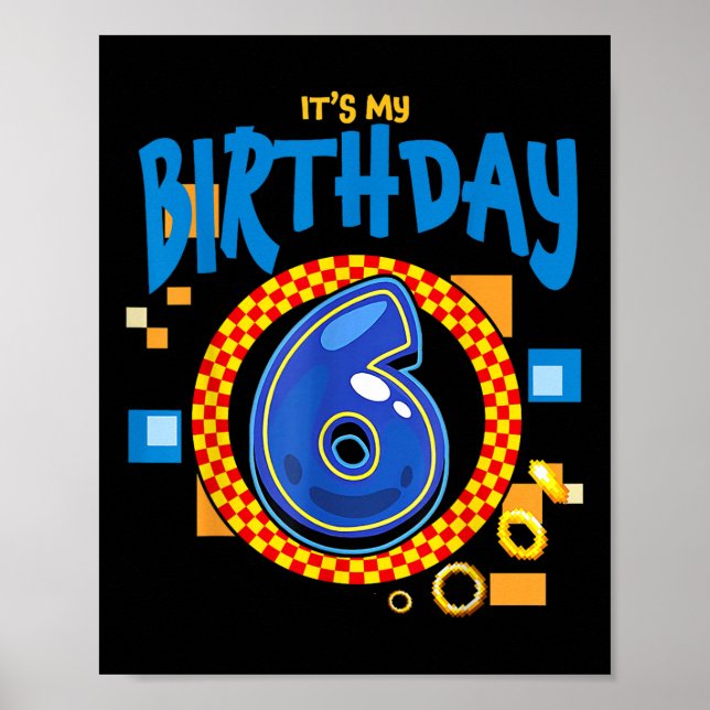 Affiche C'est mon 6e anniversaire de famille de garçon jum (Devant)