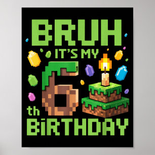Affiche C'est mon 6e anniversaire Drôle de jeu pour garçon
