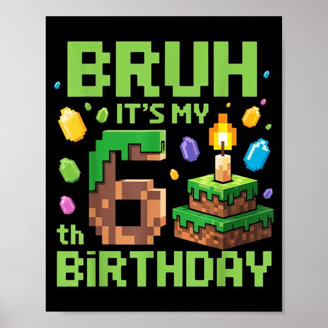 Affiche C'est mon 6e anniversaire Drôle de jeu pour garçon (Devant)