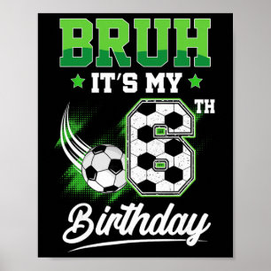 Affiche C'est mon 6e anniversaire garçon fan de sport 6 an