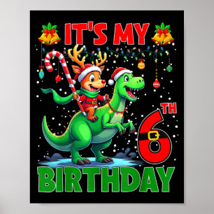Affiche C'est mon 6ème anniversaire Xmas Renne à Cheval Di