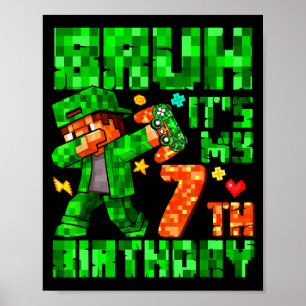 Affiche C'est mon 7e anniversaire garçon jeu Xel 7 ans