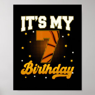 Affiche C'est mon 7e anniversaire Sketll Boy 7 ans Cadeaux