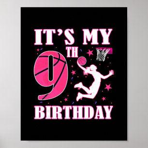 Affiche C'est mon 9e anniversaire Thème Sketll 9 ans Fête