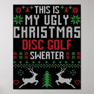 Affiche C'est mon affreux pull de Noël pour golf de disque