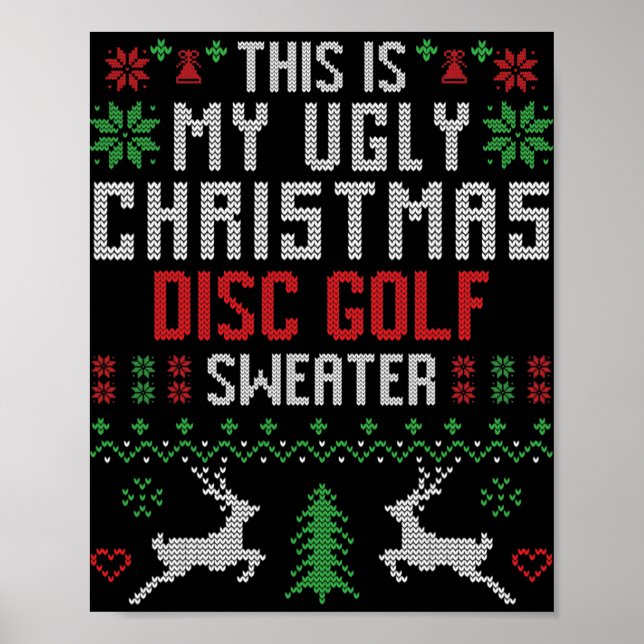 Affiche C'est mon affreux pull de Noël pour golf de disque (Devant)