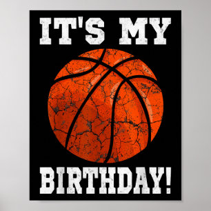 Affiche C'est mon anniversaire Basketball Lover cadeau Ret