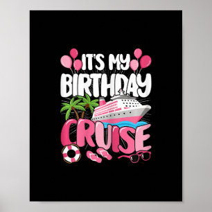 Affiche C'est mon anniversaire Croisière Mignonne Rose Voy