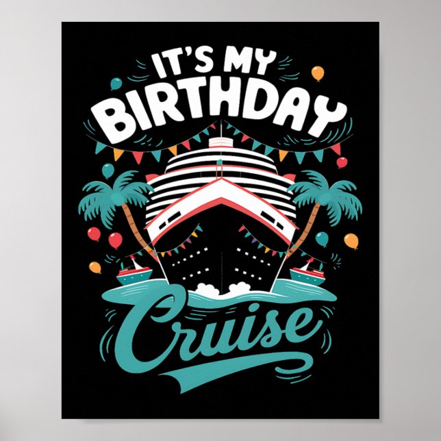Affiche C'est mon anniversaire Croisière vacances Annivers (Devant)