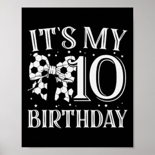 Affiche C'est mon anniversaire de 7 ans, fille de football