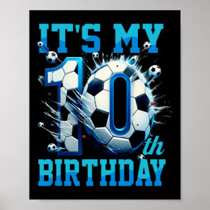 Affiche C'est mon anniversaire de soccer 10 ans Fête d'ann