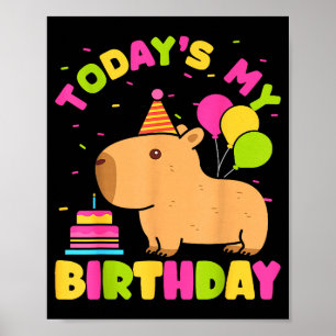 Affiche C'est mon anniversaire filles amoureuses de capyba