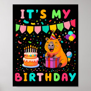 Affiche C'est Mon Anniversaire Filles Amoureux Capybara An