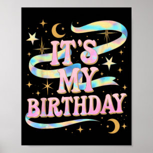 Affiche C'est mon anniversaire filles femmes Groovy Coquet