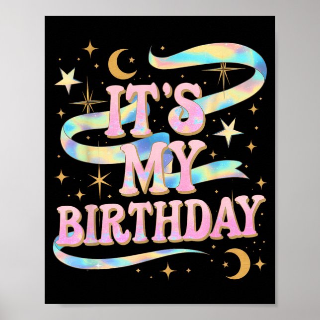 Affiche C'est mon anniversaire filles femmes Groovy Coquet (Devant)