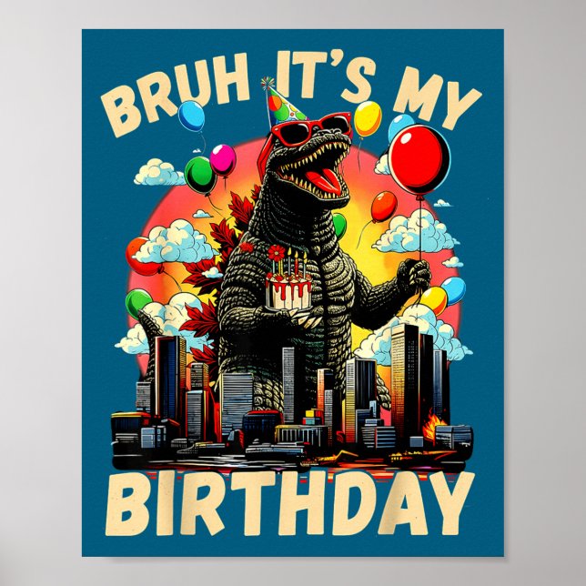 Affiche C'est mon anniversaire Kaiju Fête d'anniversaire J (Devant)