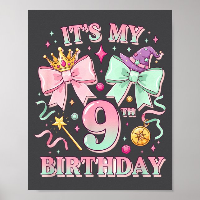 Affiche C'est mon anniversaire, mon 9ème anniversaire, jol (Devant)