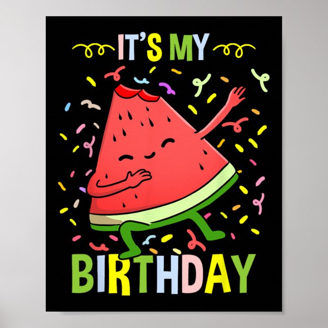 Affiche C'est mon anniversaire Pastèque  (Devant)