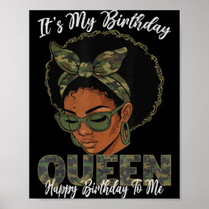 Affiche C'est mon anniversaire Reine Filles Noires Anniver