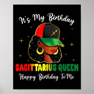 Affiche C'est mon anniversaire Reine Sagittaire Joyeux Ann