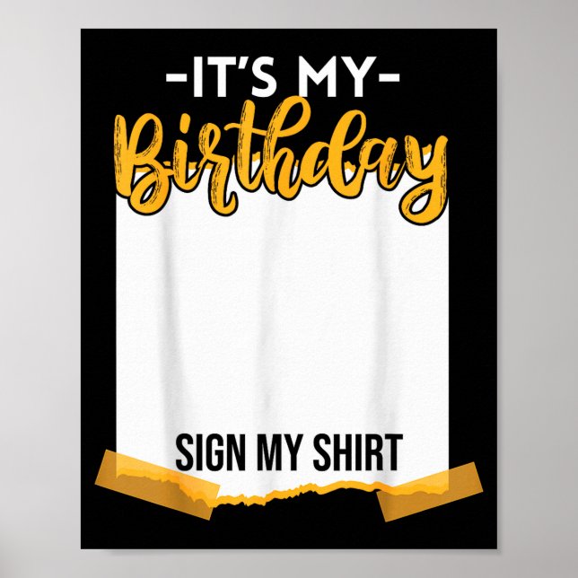 Affiche C'est mon anniversaire signe mon anniversaire drôl (Devant)