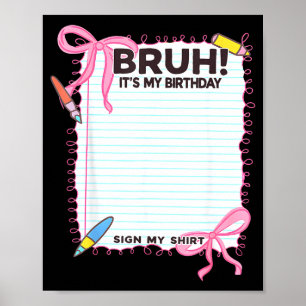 Affiche C'est Mon Anniversaire Signe Mon T-Shirt Arc Cute