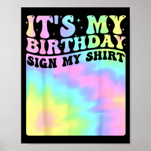 Affiche C'est Mon Anniversaire Signe Mon T-Shirt Cute Groo