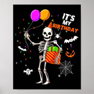 Affiche C'est mon anniversaire squelette Joyeux anniversai