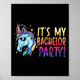 Affiche C'est mon Bachelor Party Unicorn Groom Mariage Mar