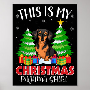 Affiche C'Est Mon Chien Miniature Pinscher Pajama De Noël