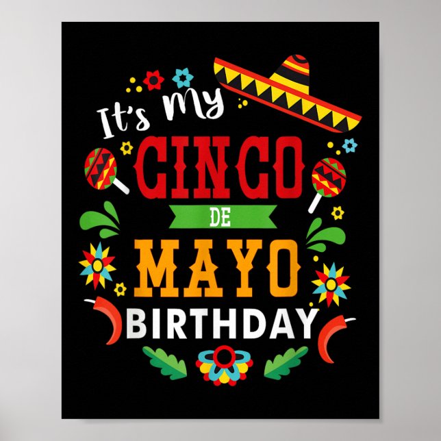 Affiche C'Est Mon Cinco De Mayo Anniversaire Drôle Anniver (Devant)