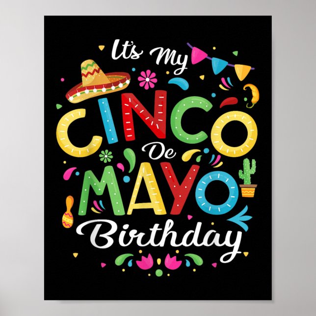 Affiche C'Est Mon Cinco De Mayo Anniversaire Drôle Cinco D (Devant)