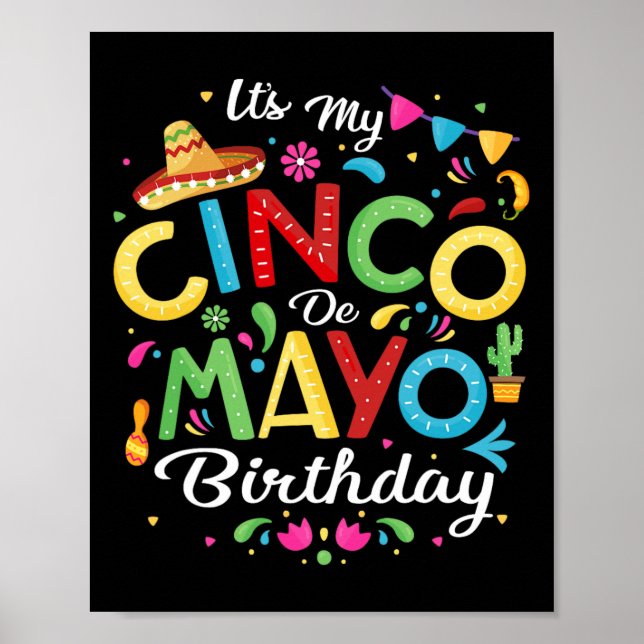 Affiche C'est mon Cinco De Mayo Anniversaire Funny Cinco D (Devant)