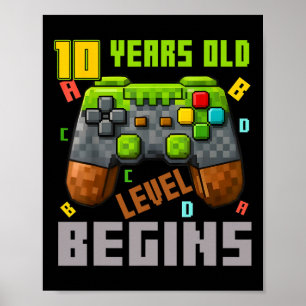 Affiche C'est mon contrôleur de jeu pixelisé pour mes 10 a