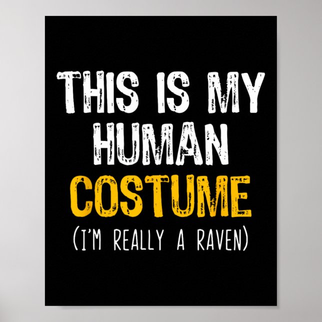 Affiche C'Est Mon Corbeau Humain Halloween Drôle (Devant)