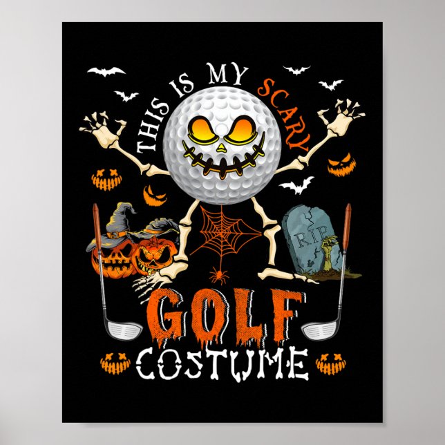 Affiche C'est mon costume de golf effrayant Halloween sque (Devant)