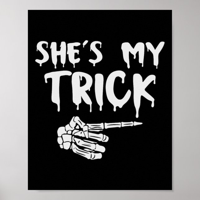 Affiche C'est mon costume d'Halloween à la main en squelet (Devant)