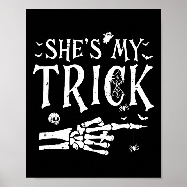 Affiche C'est mon costume d'Halloween à la main en squelet (Devant)