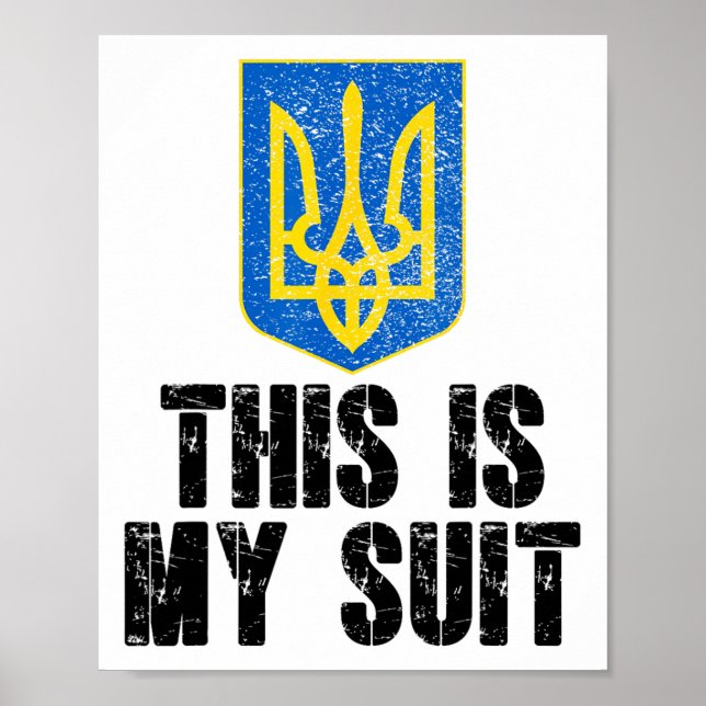 Affiche C'est Mon Costume Soutien Ukraine Trident Ukrainie (Devant)
