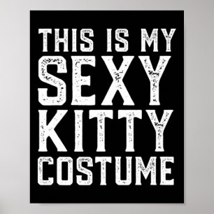 Affiche C'Est Mon Costume Y Kitty Fun Easy Halloween Chat