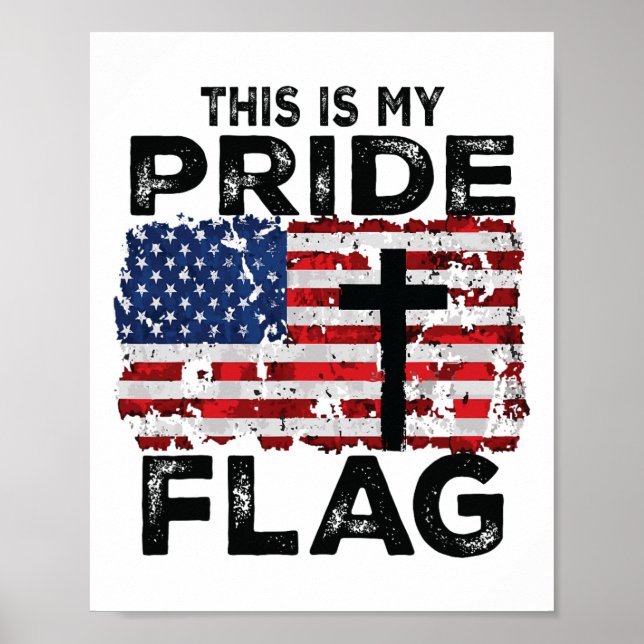 Affiche C'est Mon Drapeau De Fierté Jésus Croix États-Unis (Devant)