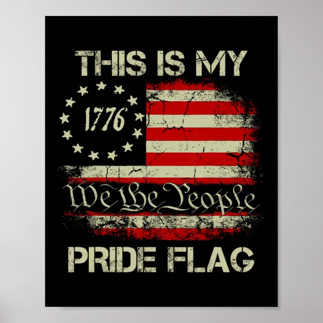 Affiche C'est Mon Drapeau De Fierté Usa Américain 4 Juille (Devant)